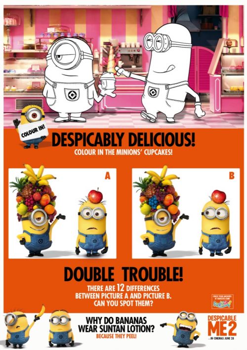 Despicable Me 2 activity sheet | Confusions and Connections