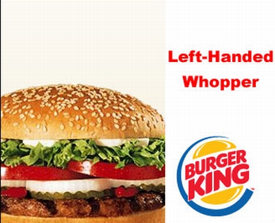 The left handed whopper ad for April fools day
