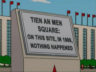 Tiananmen square monument from The Simpsons