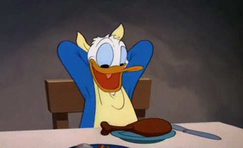 Donald Duck about to be a cannibal
