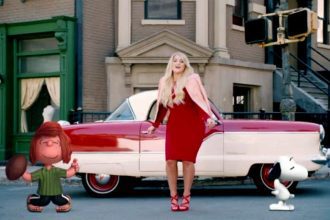 Meghan Trainor dances with Snoopy