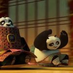 Po in the Hall of Heroes Po and his father in the Hall of Heroes