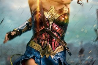 Wonder Woman deflecting bullets