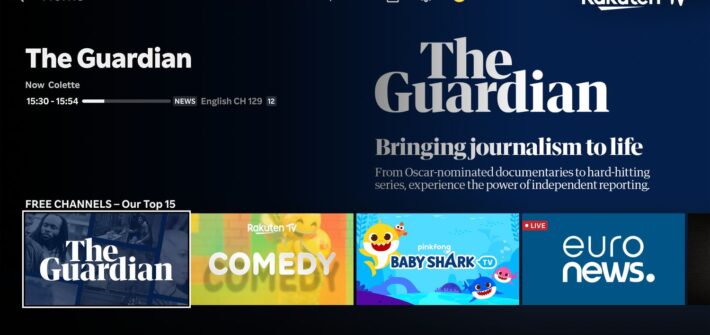 The Guardian launches FAST channel on VOD platform Rakuten TV, offering viewers an award-winning selection of Guardian documentaries and videoseries