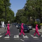 Squid Games guards come to London Guards from Squid Game BAFTA TV