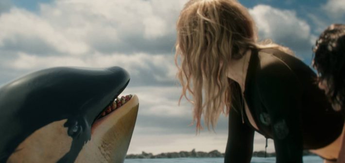 Virginia Gardner and Mel Jarnson fight for survival in Killer Whale
